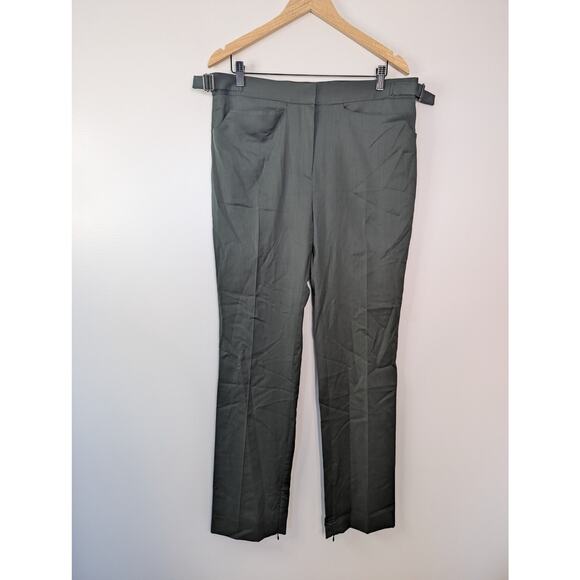 NWT Women's COS Straight Leg Wool Trousers in Dark Green - Picture 2 of 9